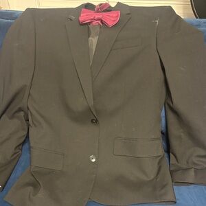 H&M Black Suit with Burgundy Bow Tie